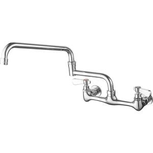 Senlesen Commercial Kitchen Faucet - Wall Mount, Swivel Spout, Dual Handle (Chrome/Brushed Nickel/Matte Black)