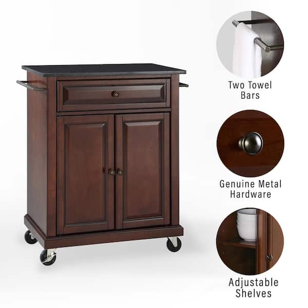 Crosley Furniture Brown Composite Base with Wood Top Kitchen Cart (18-in x 43-in x 35-in)
