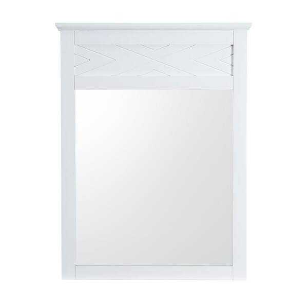 Home Decorators Collection Clemente 33 in. H x 25 in. W Framed Wall Mirror in White