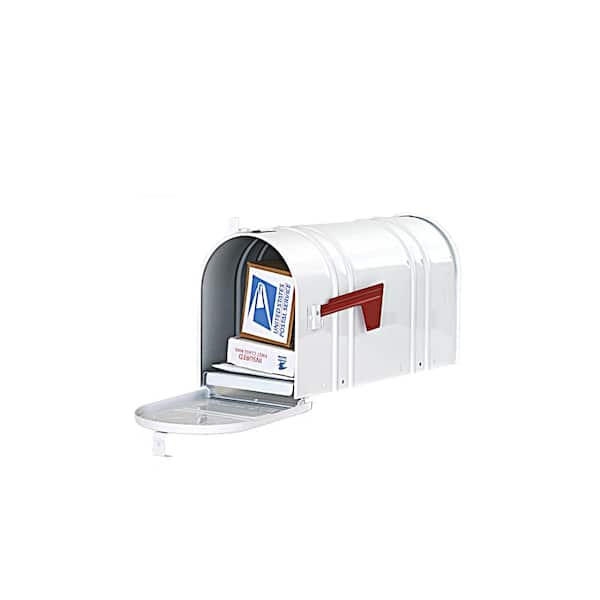 Postal Pro Carlton Post Mount T2 Mailbox, White PP150SWH - The