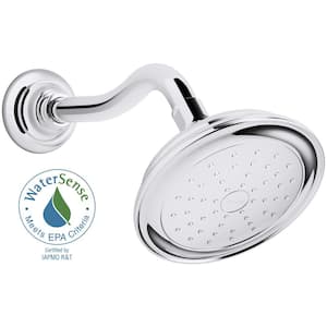 Artifacts 1-Spray Patterns 6 in. Wall Mount Fixed Shower Head in Polished Chrome