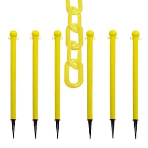 Yellow Light Duty Ground Pole and Chain Kit