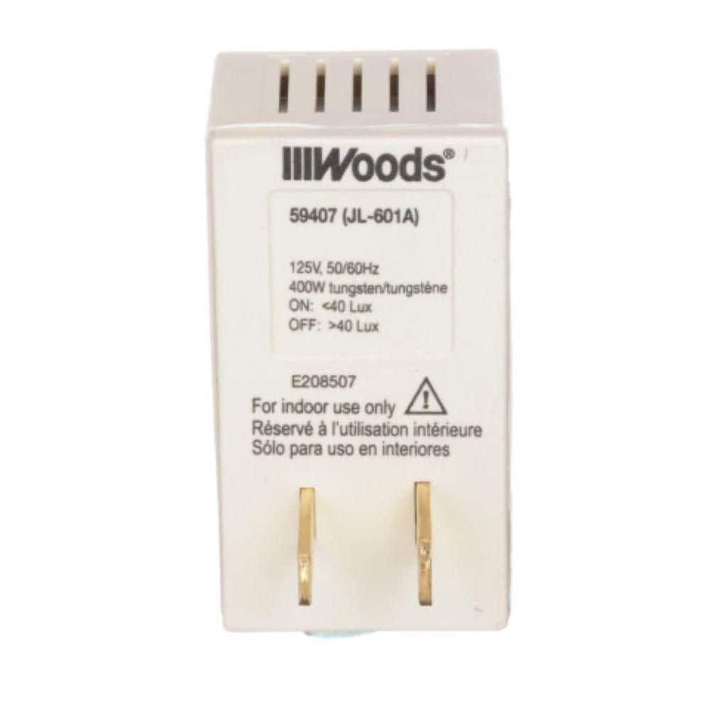 Off-White Indoor Plug-In Light Control with Photocell
