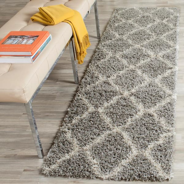 Townsend 2 ft. x 14 ft. Gray/Ivory Geometric Runner Rug