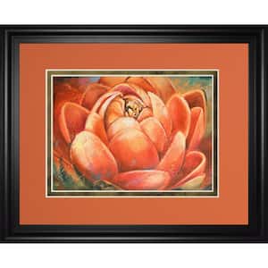 "Red Lotus Il" By Patricia Pinto Framed Print Nature Wall Art 34 in. x 40 in.