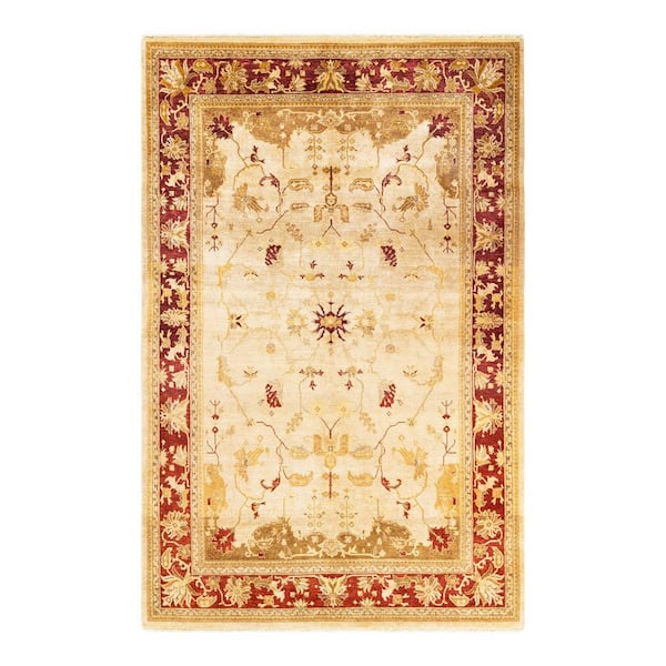 Eclectic Yellow 6 ft. x 9 ft. Floral Wool Indoor Area Rug