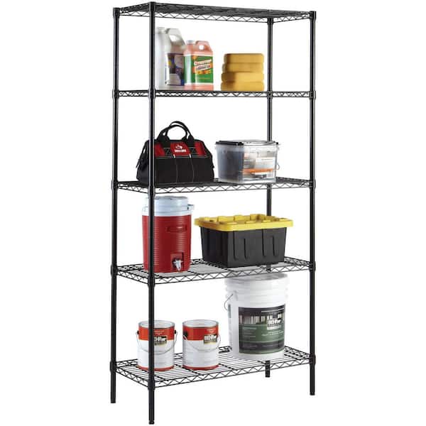 Details about   5-Tier Wire Shelving Unit Adjustable Metal Shelf Rack Kitchen Storage Organizer 