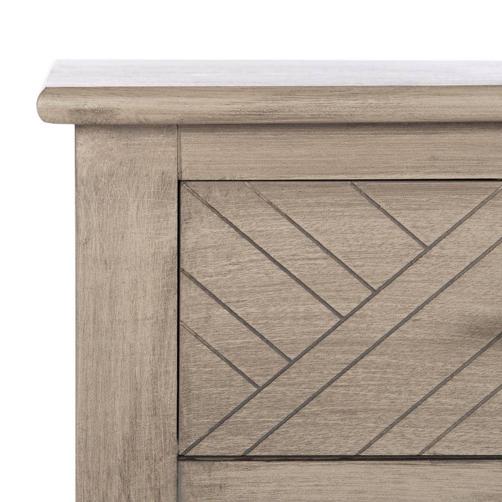 Peyton 40'' Off-White and Brown Wood Console Table with Storage