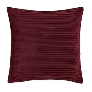 Toulhouse Straight Red Polyester 20" Square Decorative Throw Pillow Cover 20 X 20"