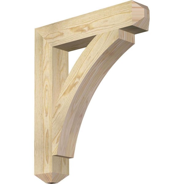 Ekena Millwork 4 in. x 26 in. x 22 in. Douglas Fir Thorton Craftsman Rough Sawn Bracket