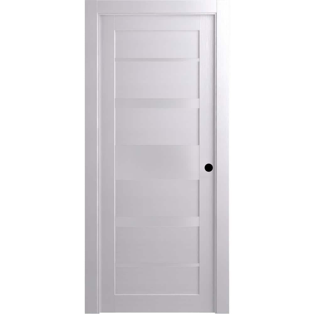 Bianco Noble Frosted Glass and Pine Composite Interior Door
