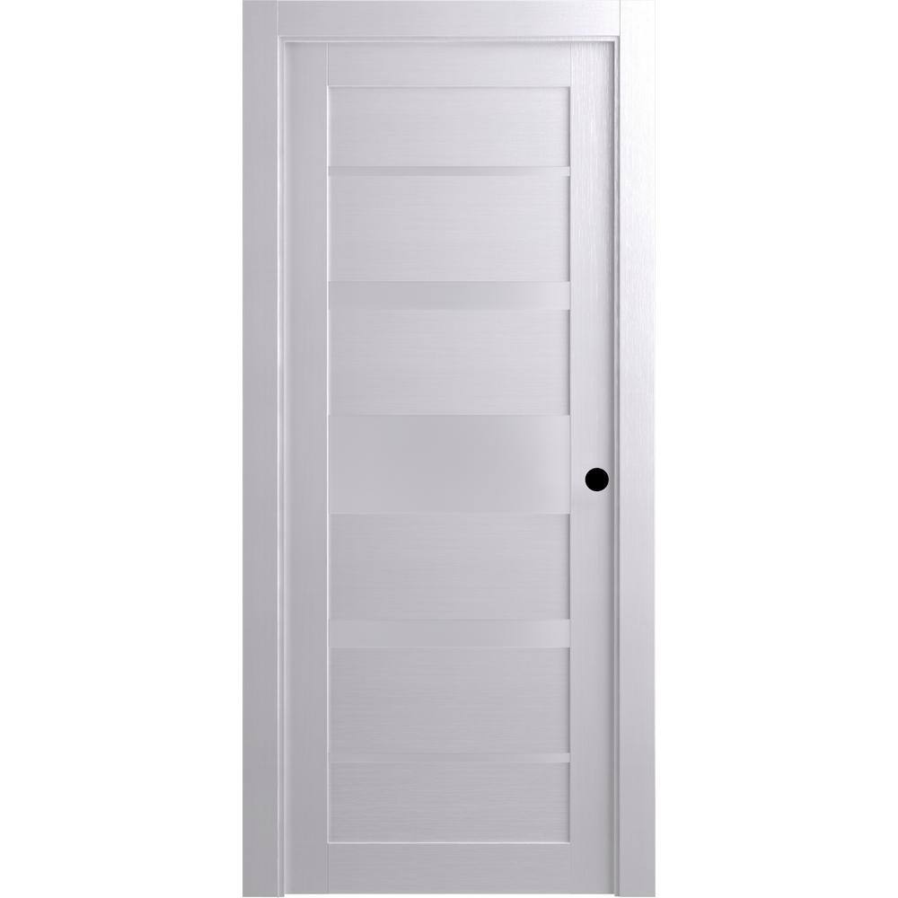 Bianco Noble Frosted Glass and Pine Composite Interior Door