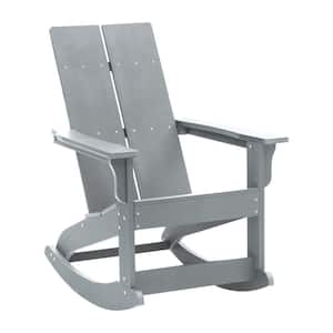 Gray Plastic Outdoor Rocking Chair