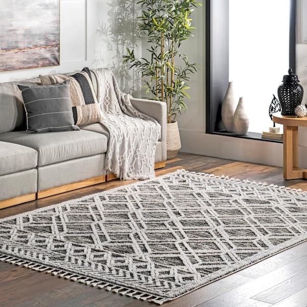 Ansley Grey 2 ft. x 6 ft. Geometric Runner Rug
