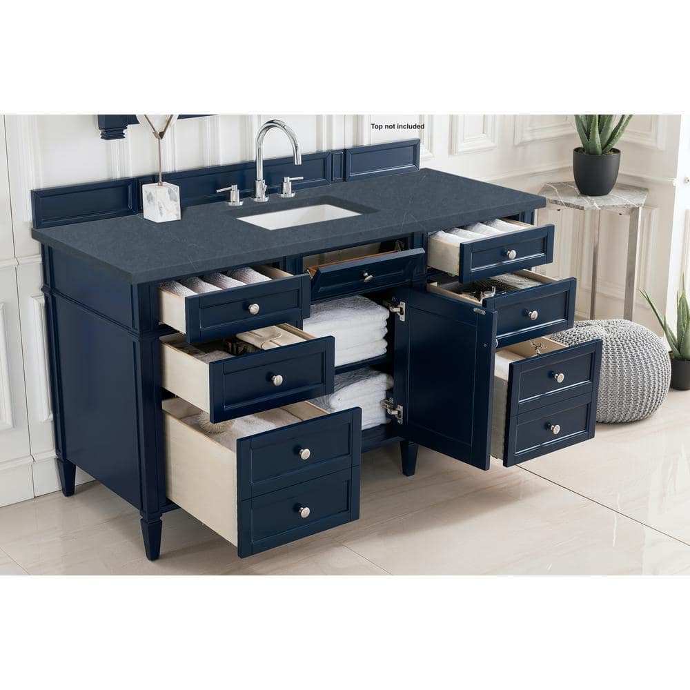 Victory Blue 59" Solid Wood Single Vanity with Veneer