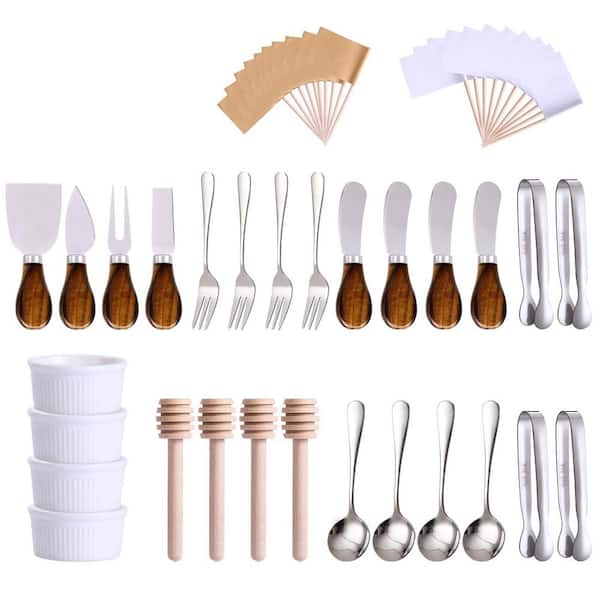 29-Pack Charcuterie Boards Accessories Cheese Spreaders for Charcuterie Board Serving Spoon Fork Tongs Toothpick Bowl