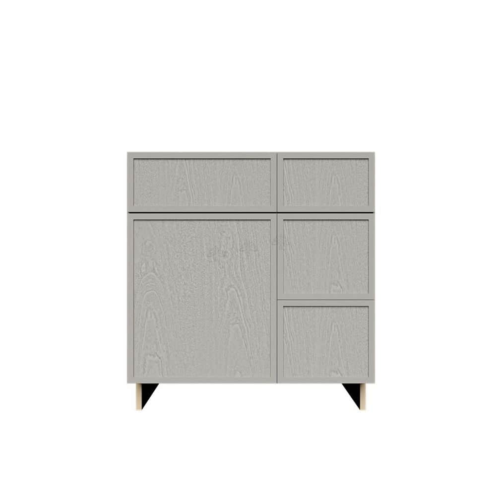 Slim Shaker 30 in. Sink Base Bath Vanity Cabinet without Top with 2 Right Drawers in Gray Assembled price history on PriceWatchPro