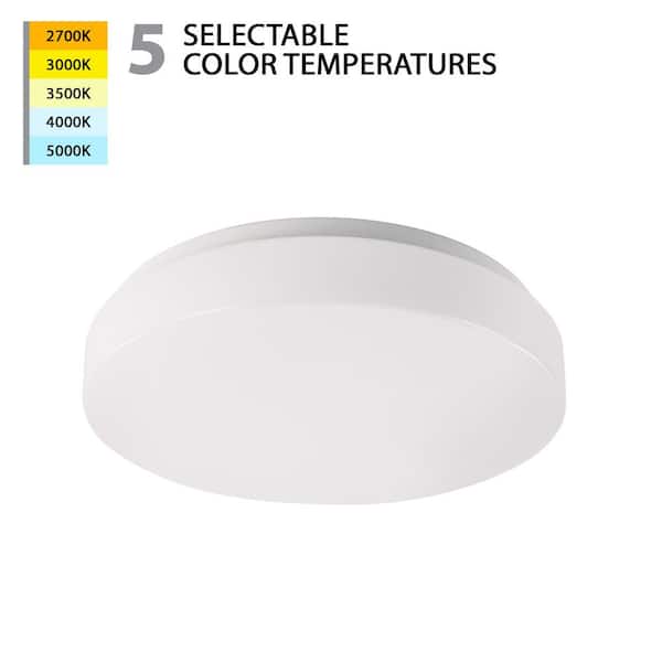 WAC LIMITED Blo 15 in. 1-Light White Selectable LED Flush Mount 2700K-3000K-3500K-4000K-5000K