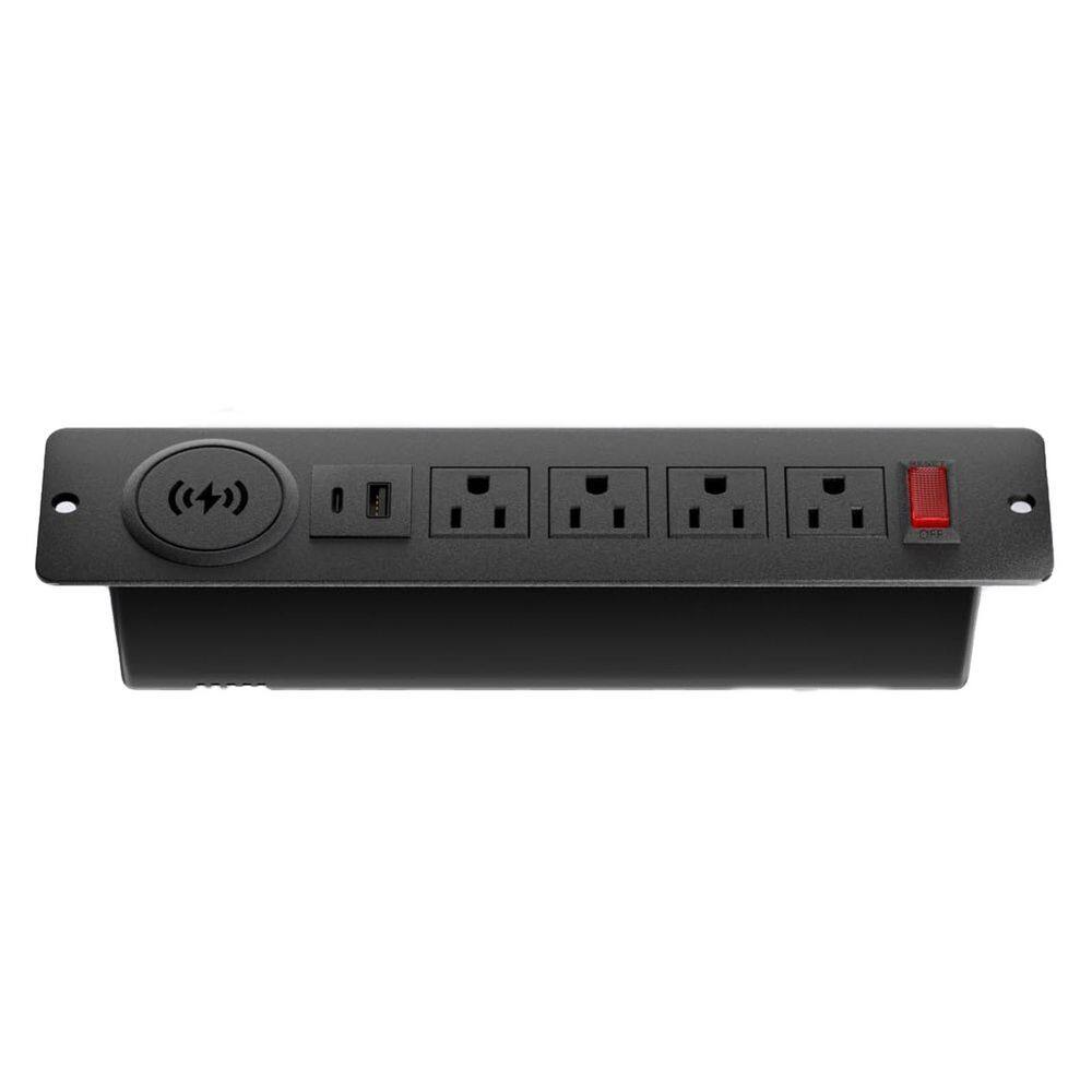 OBJLGEV 6 ft. 4-Outlet 1 USB-A Port 1 USB-C Port Surge Protector with ...