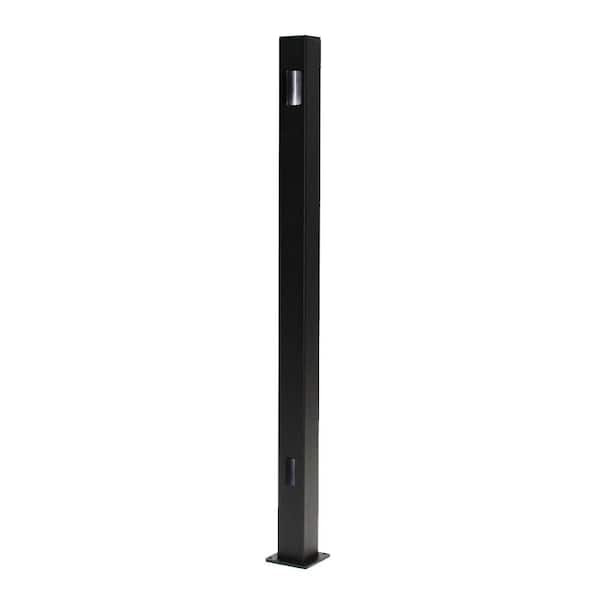 Vista Railing Systems Inc 2.5 in. x 2.5 in. x 42 in. Textured Black Aluminum Bottom Stair Post