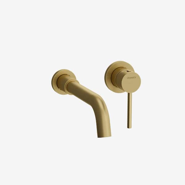 ANGELSEY Single Handle Wall-Mount Bathroom Sink Faucet Trim with Pop-Up Drain in Brushed Gold
