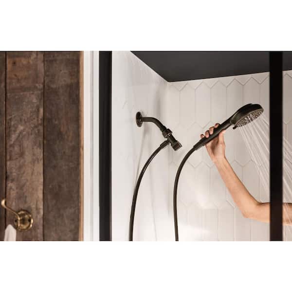 HydroEnergetix 8-Spray 1.75 GPM 4.75 in. Wall Mount Handheld Shower Head in Mediterranean Bronze