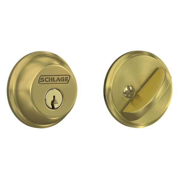 Schlage Satin Brass Single Cylinder Deadbolt