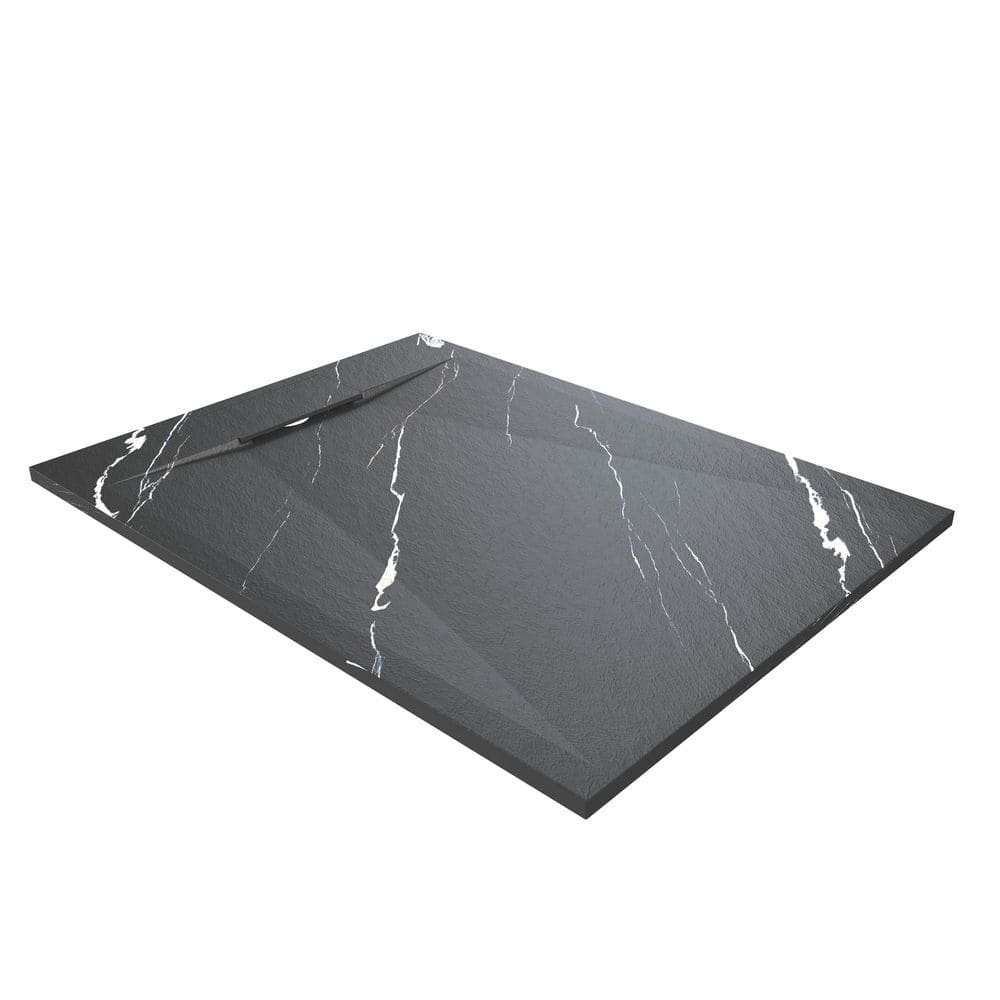 48 in. L x 36 in. W Alcove Shower Pan Base with Reversible Drain in Carrara Black, Low Profile, Wheel Chair Access price history on PriceWatchPro