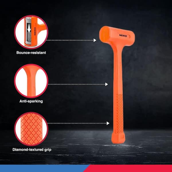 NEIKO 4 lb. Dead Blow Hammer, Neon Orange 02849A - The Home Depot