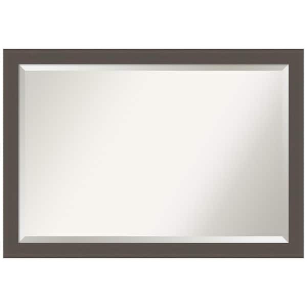 Amanti Art Brushed Pewter 39.5 in. H x 27.5 in. W Framed Wall Mirror