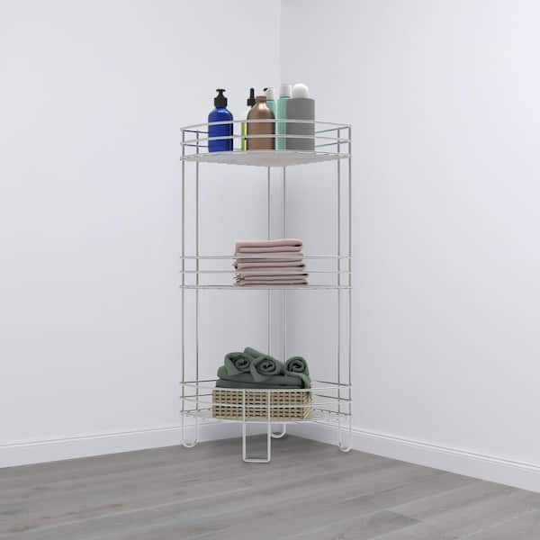 Lavish Home Pedestal Sink Organizer Rack Silver