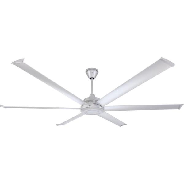 Mammoth 84 in. Smart Indoor/Outdoor Silver Universal Mount Ceiling Fan with 12 in. Ext Tube Plus Remote and Phone App