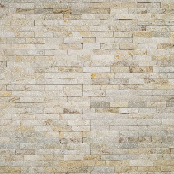 Arctic Golden Ledger Panel 6 in. x 24 in. Splitface Quartzite Wall Tile (6 sq. ft. / case)