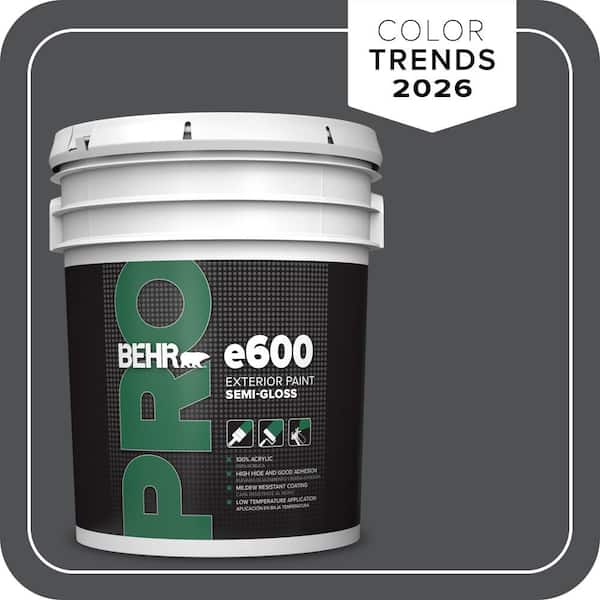 5 gal. #PPU18-01 Cracked Pepper Semi-Gloss Acrylic Exterior Paint