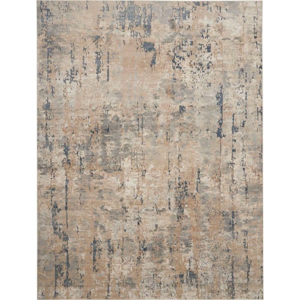Nourison Concerto Beige/Grey 7 ft. x 10 ft. Distressed Rustic Area Rug