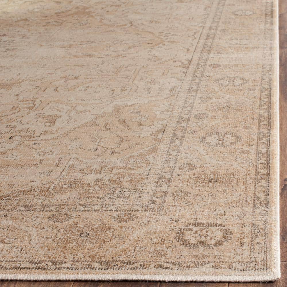 Stone Beige Hand-knotted Wool and Viscose Area Rug 8' x 10'