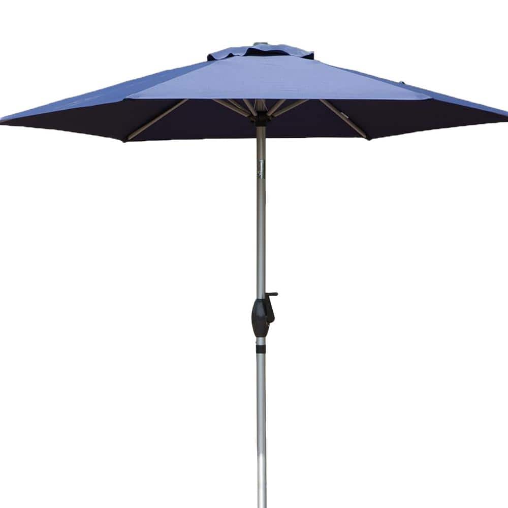 7.5 ft. Patio Outdoor Aluminum Market Umbrella with Push Button Tilt and Cr