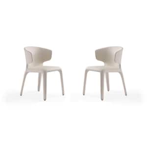 Conrad Cream Faux Leather Dining Chair (Set of 2)