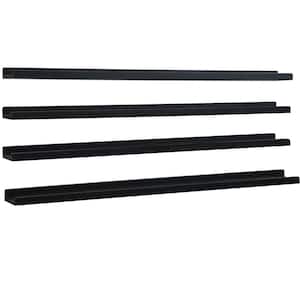 47 in. W x 5 in. D Black Floating Shelves, Decorative Wall Shelf with Lip (Set of 4)