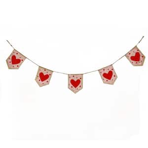 6 ft. L x 9 in. H Valentine's Red Hearts and Dots Garland