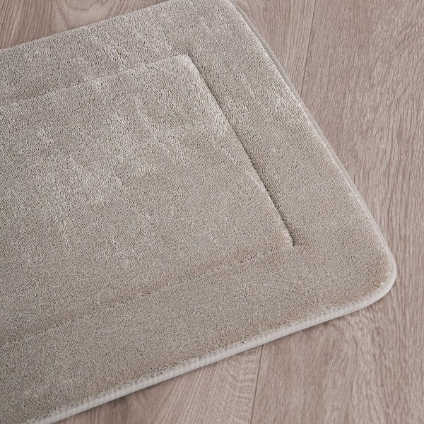 Oliver Brown Linen 24 in. x 60 in. Terry Memory Foam Bath Rug