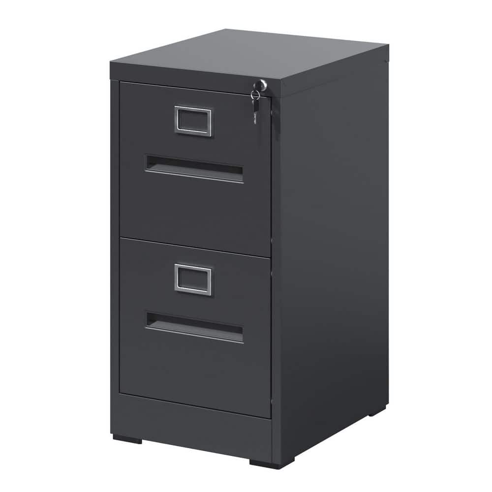 Modern 2-Drawer Black Metal 18 in. W Vertical File Cabinet price history on PriceWatchPro