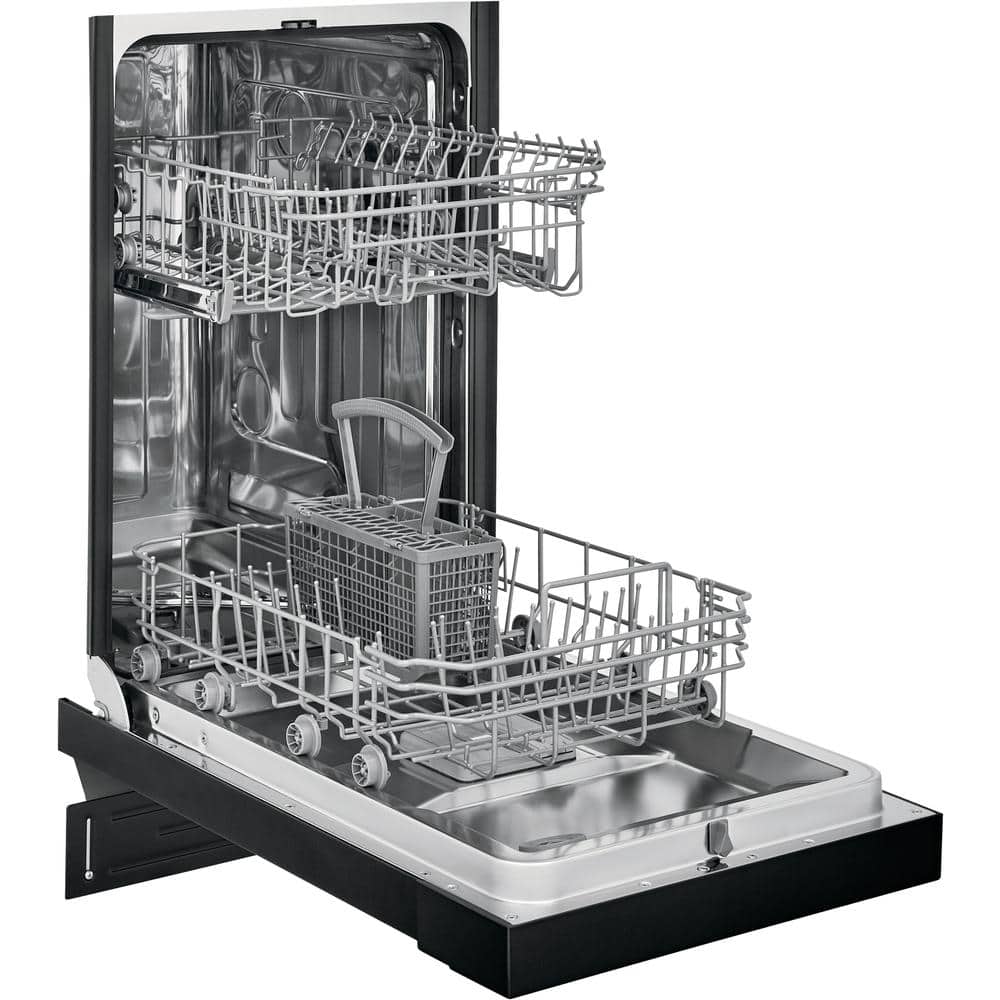 18-inch Black Built-in Dishwasher with Stainless Steel Tub