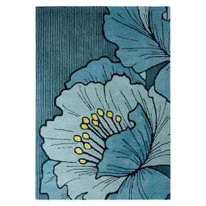 NICOLE MILLER NEW YORK Flora Grandeur Bloom Handcrafted Wool Area Rug ...