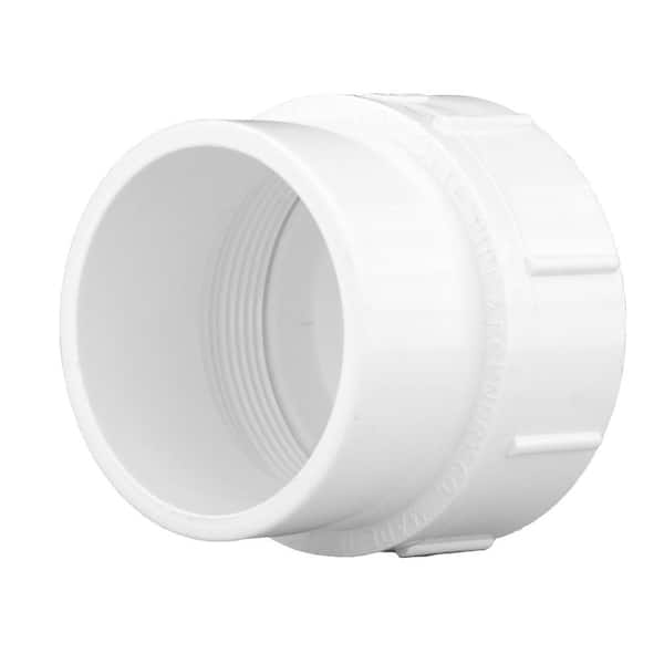Charlotte Pipe 3 in. PVC DWV Fitting Cleanout Adapter with Cleanout Plug