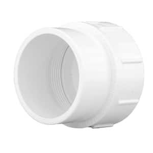 3 in. PVC DWV Fitting Cleanout Adapter with Cleanout Plug