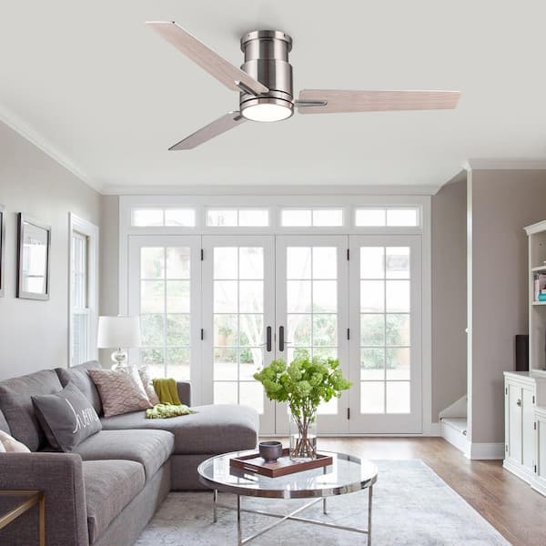 Wellspeed Hushine 52 in. Indoor Nickel Flush Mount Standard