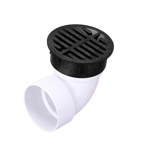 DG3RFB - 3 inch Plastic Round Flat Drainage Grate - Black