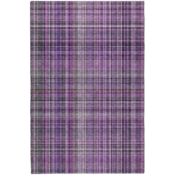 Dream Shag Premium Machine Washable Abstract ADS541 Purple 9 ft. x 12 ft. Area Rug