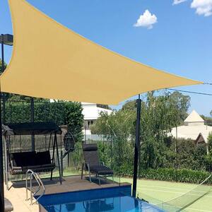 E&K Beige Sun Shade Sail Standard Size Patio Garden Pergola UV Block Fabric Top 